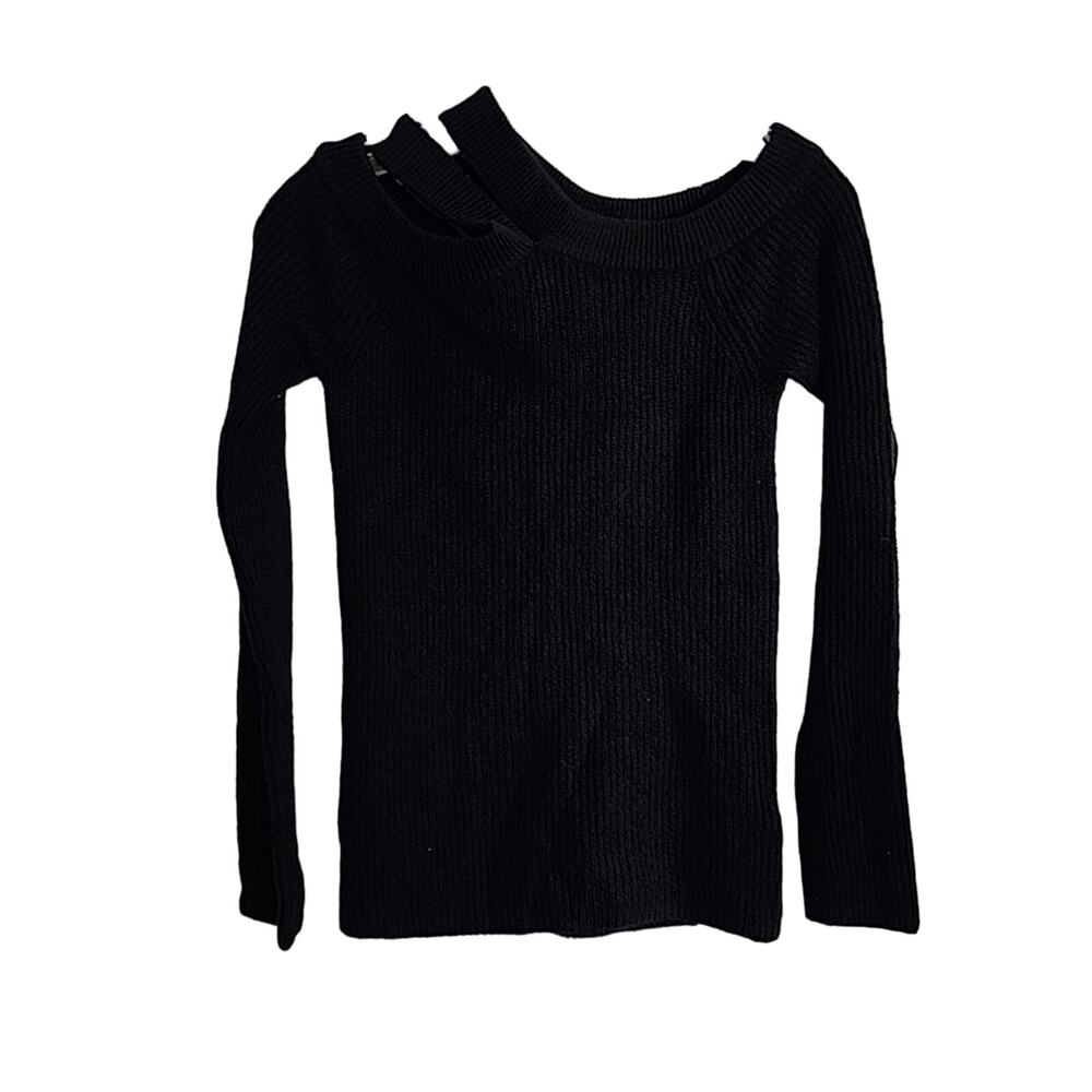 1. State Black Sweater, NWT, Small, one Cold Shoulder with Double Strap